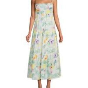WILDFOX FLORAL NEW ARI TIERED MAXI WITH KNOT TIE BACK SIZE SMALL